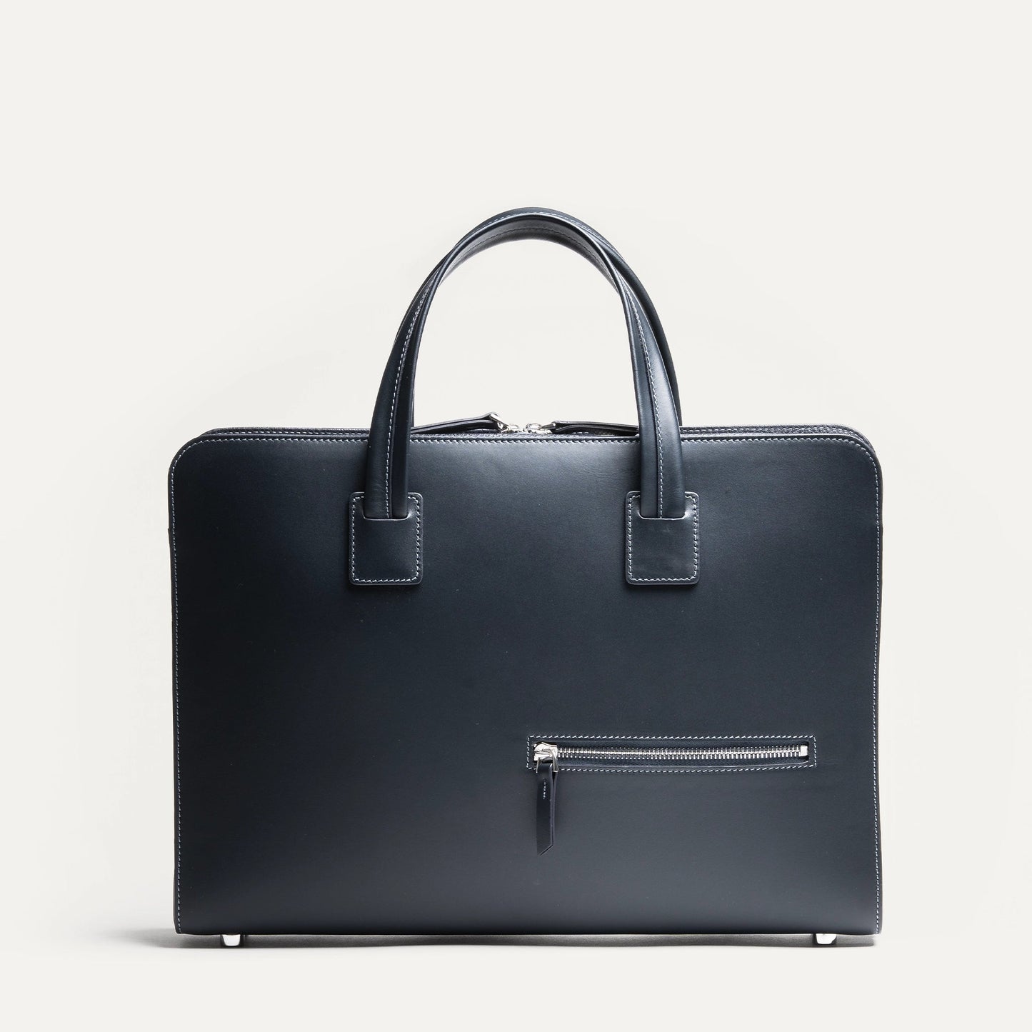 Cartable Pro / Ordinateur Compact en cuir lisse et grainé - MARINE