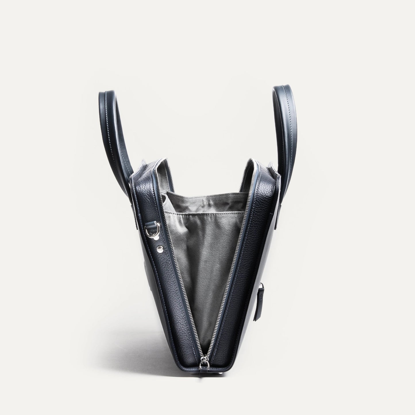 Cartable Pro / Ordinateur Compact en cuir lisse et grainé - MARINE