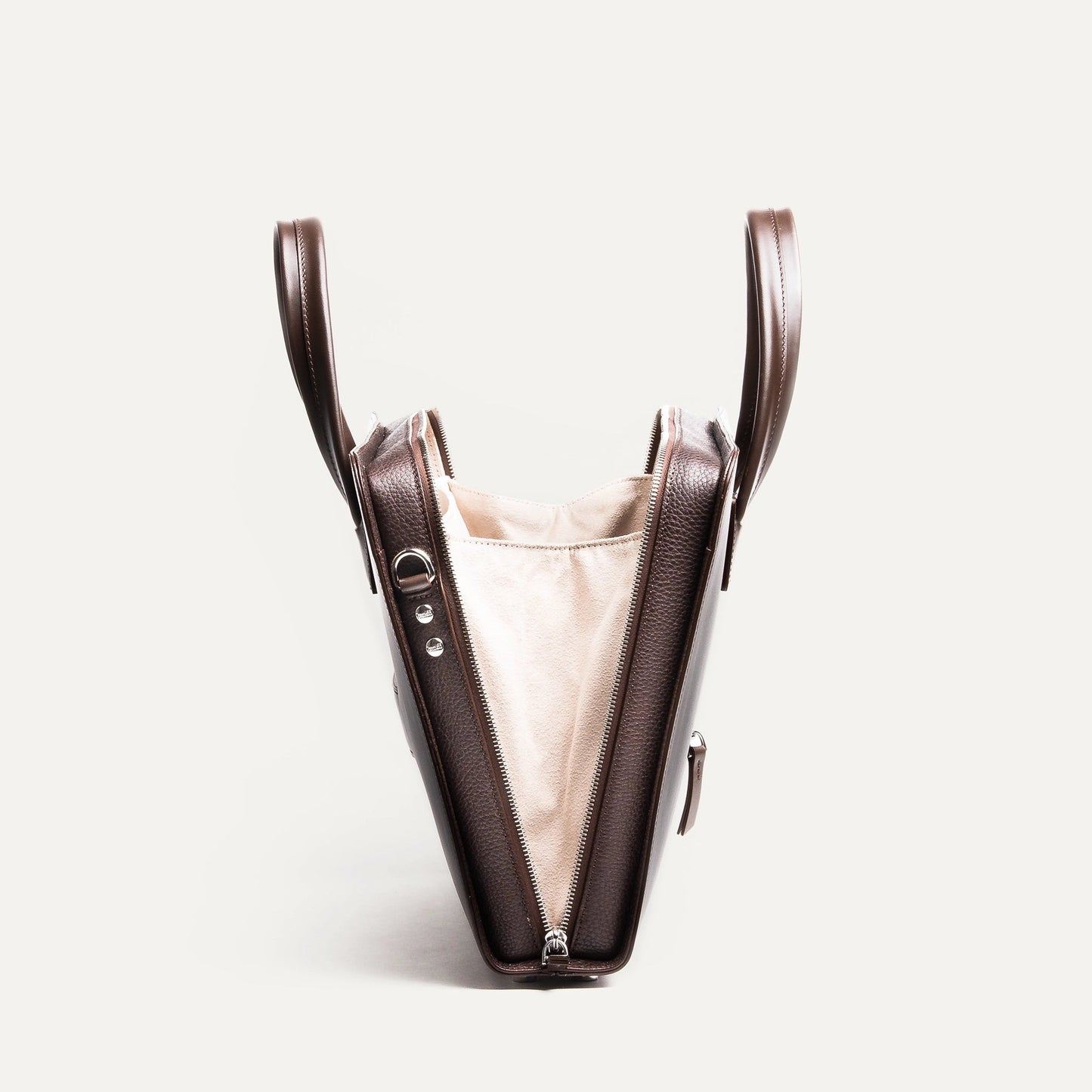 Cartable Pro / Ordinateur Compact en cuir lisse et grainé - MARRON