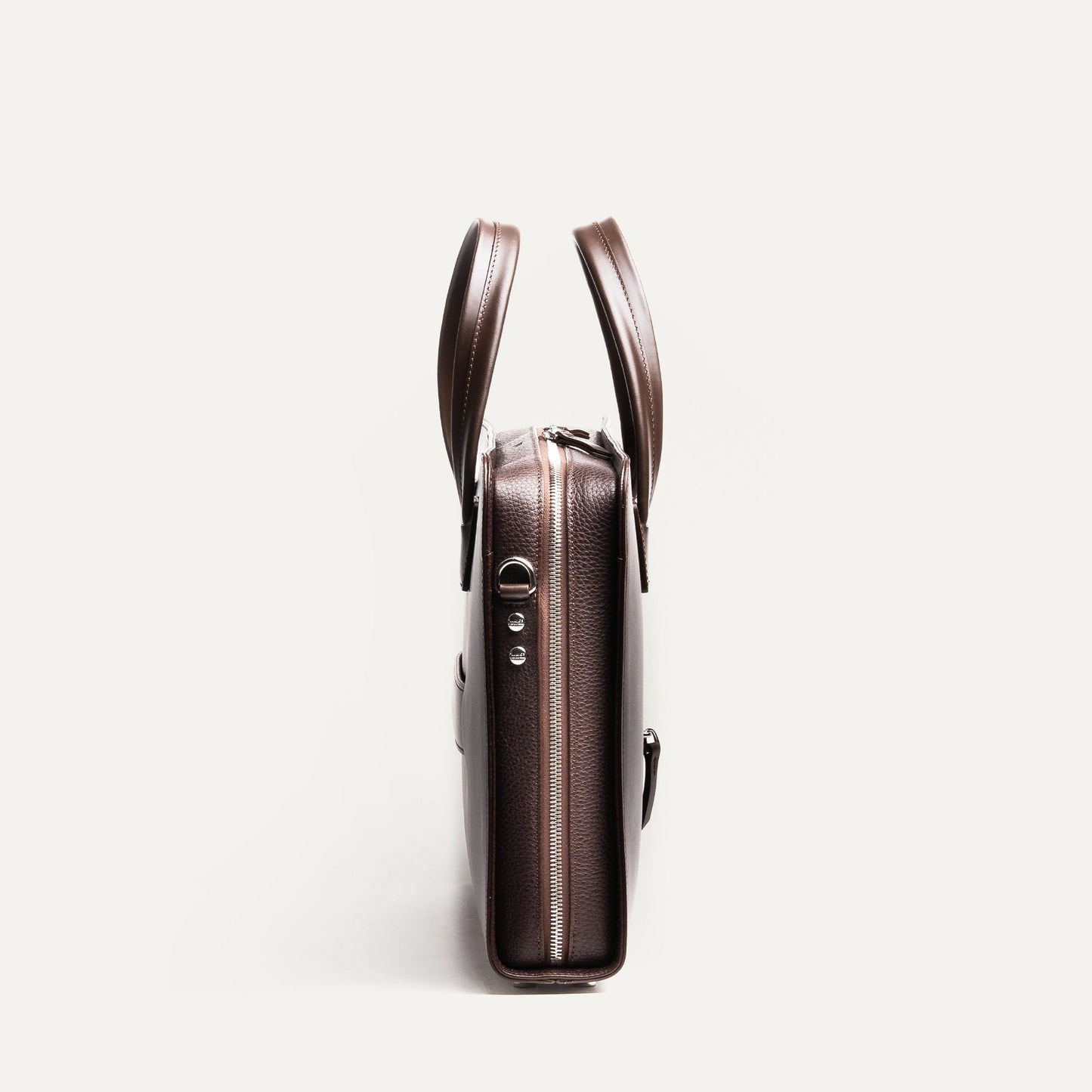 Cartable Pro / Ordinateur Compact en cuir lisse et grainé - MARRON