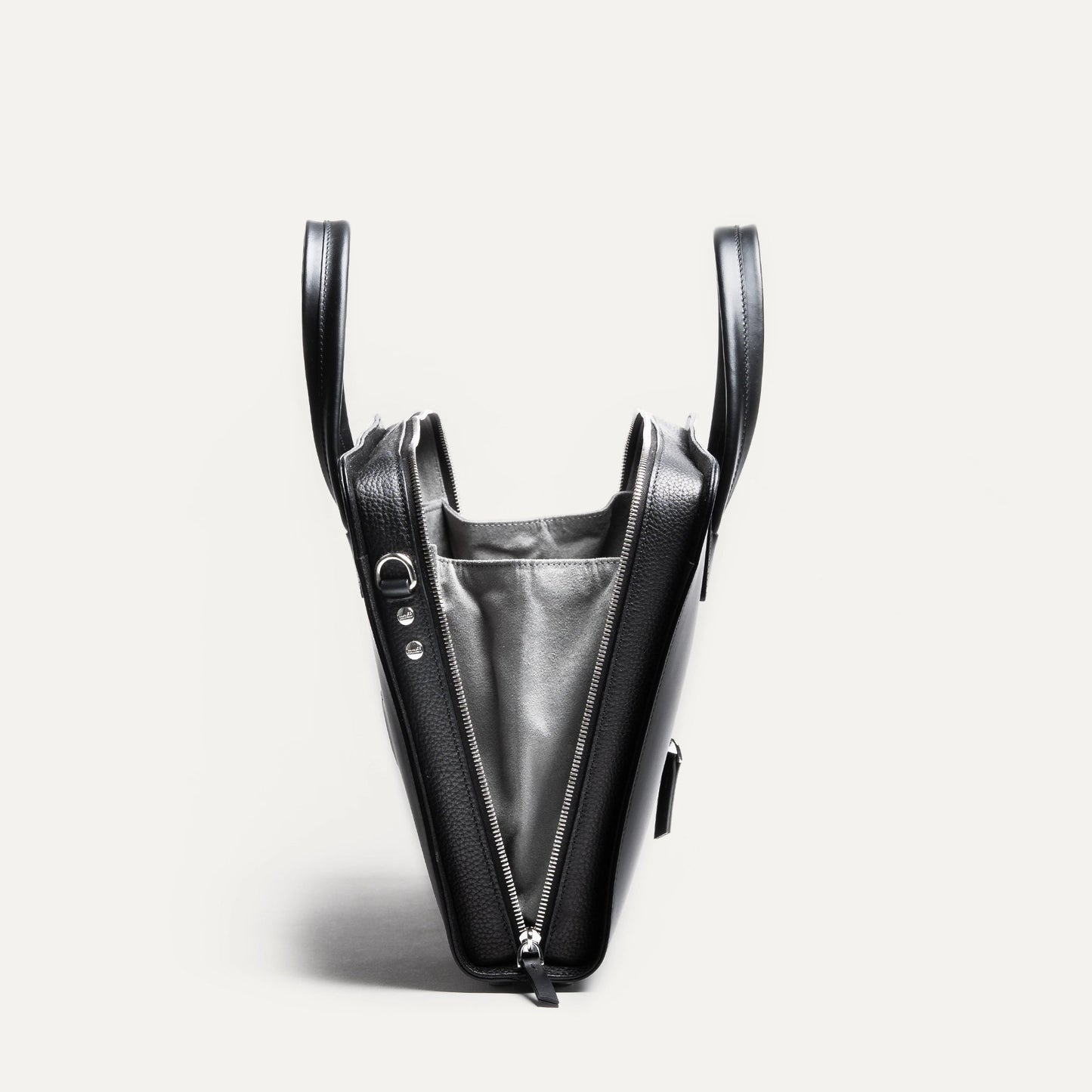 Cartable Pro / Ordinateur Compact en cuir lisse et grainé - NOIR