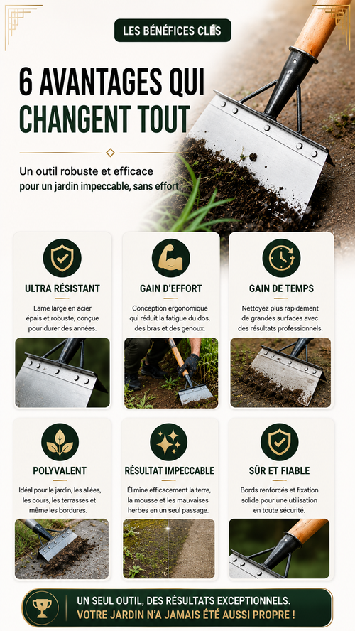 Grattoir Robuste Multi-Usage en Acier au Manganèse