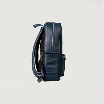 Sac à dos en cuir bleu marine - Backpack
