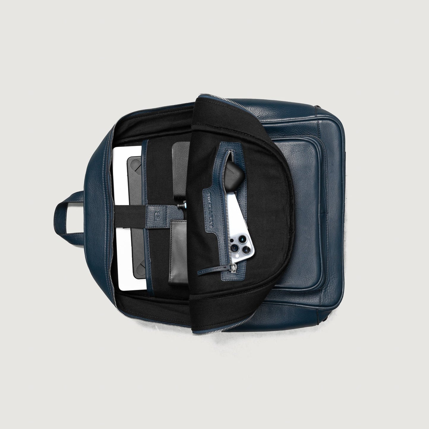 Sac à dos en cuir bleu marine - Backpack