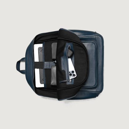 Sac à dos en cuir bleu marine - Backpack