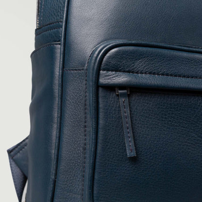 Sac à dos en cuir bleu marine - Backpack