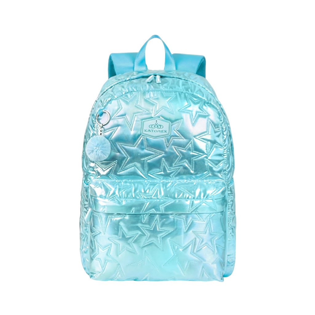 Sac à Dos Fille Brillant Étoiles – Effet Verni & Pompon
